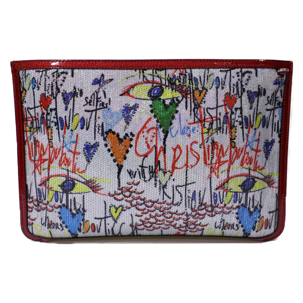 Christian Louboutin Paillette Loubitag clutch bag shoulder strap sequin